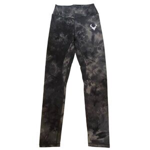 NWT Bucked Up Full Length Flex Leggings Black Tie-Dye Size M  B5